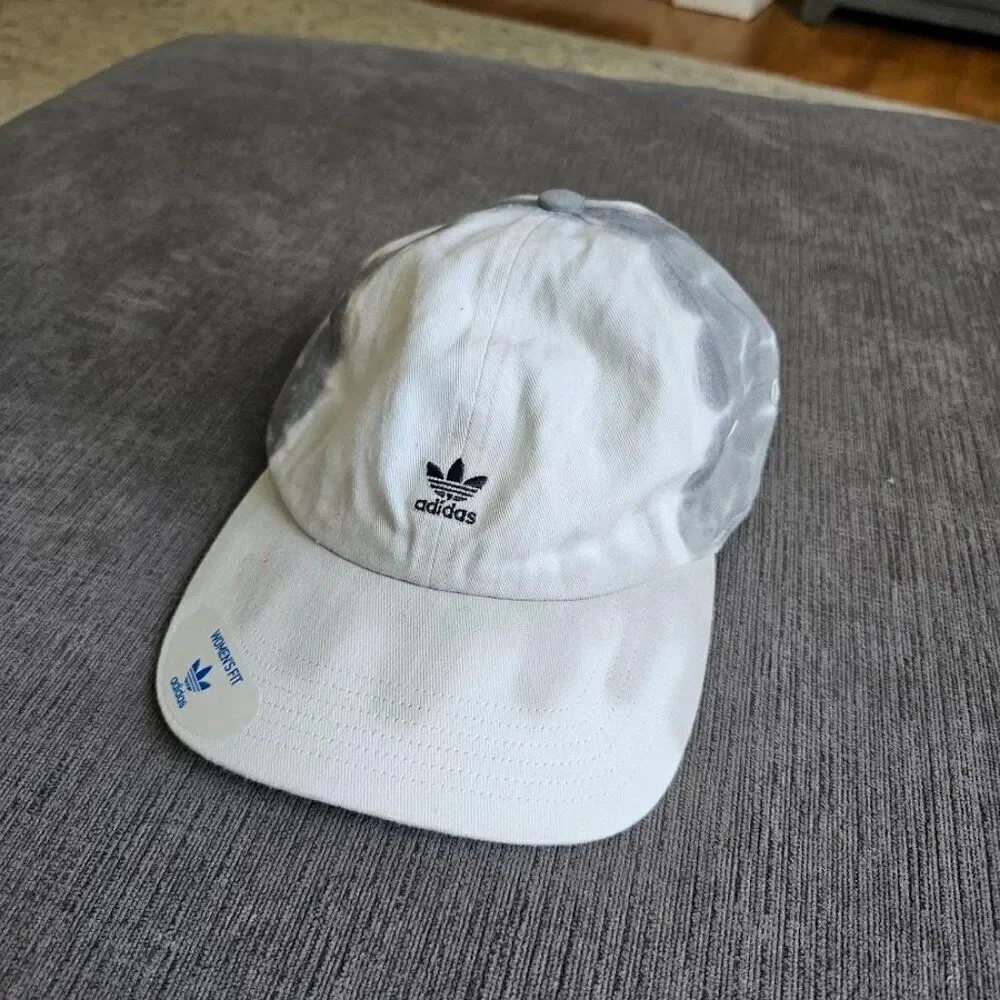 Adidas Women's Originals White/Gray Relaxed Color Wash Adjustable Cap